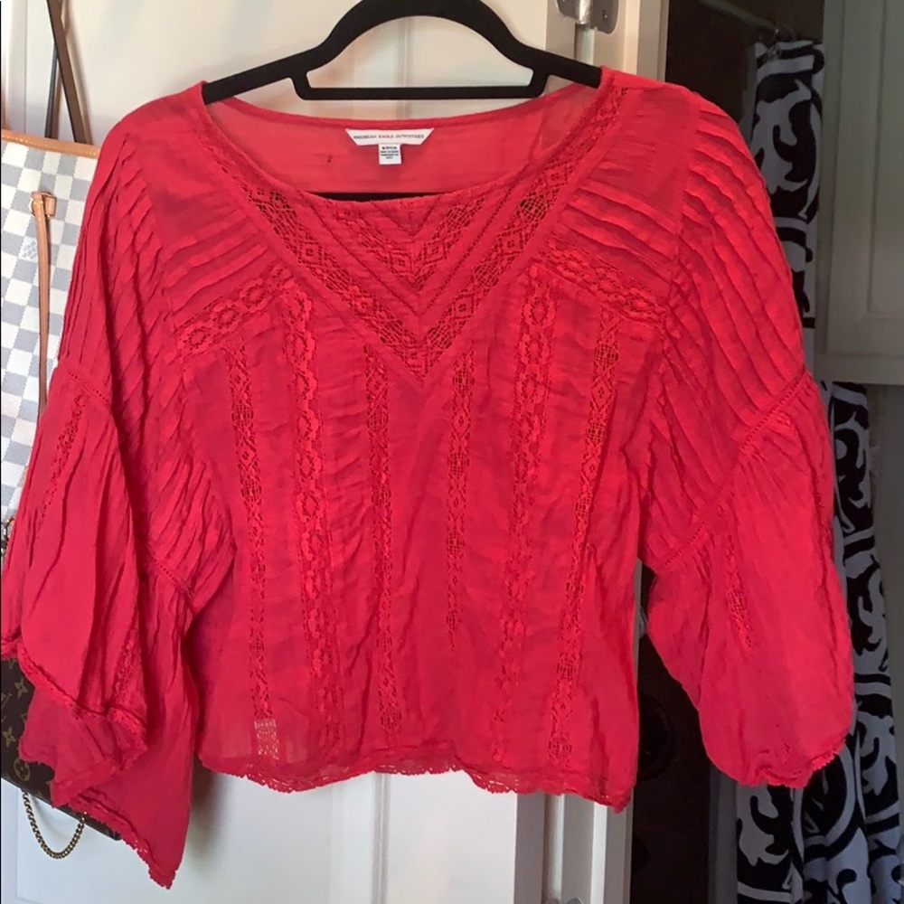 American Eagle red top